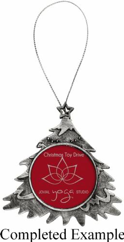 DyeTrans 4" Antique Silver Tree Ornament - 2 sided #2