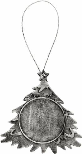 DyeTrans 4" Antique Silver Tree Ornament - 2 sided