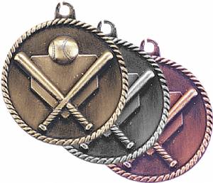 High Relief Baseball Award Medal