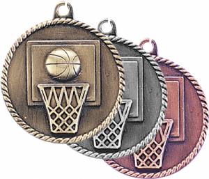 High Relief Basketball Award Medal