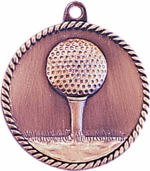 High Relief Golf Award Medal #4