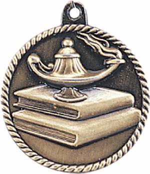 High Relief Lamp Of Knowledge Award Medal #2