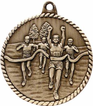 High Relief Cross Country Runner Award Medal #2