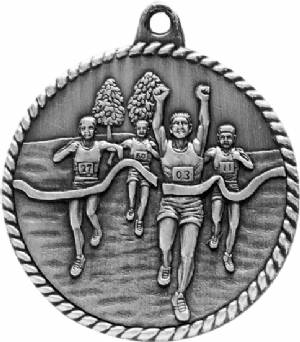 High Relief Cross Country Runner Award Medal #3