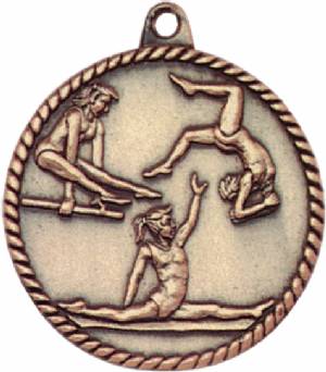 High Relief Female Gymnastic Award Medal #2