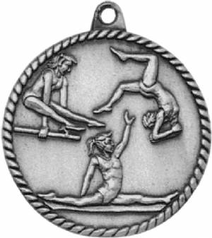 High Relief Female Gymnastic Award Medal #3