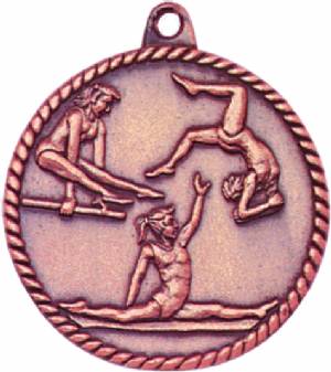 High Relief Female Gymnastic Award Medal #4