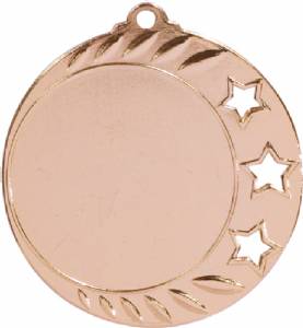 Bright Finish 2 3/4" 3 Star Insert Holder Award Medal #4