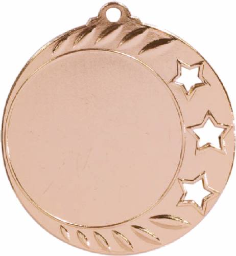 Bright Finish 1 7/8" 3 Star Insert Holder Award Medal #4