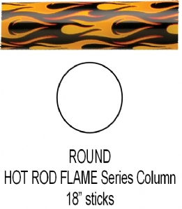 Round Hot Rod Flame Trophy Column Full 18" stick