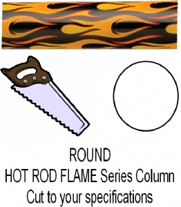 Round Hot Rod Flame Trophy Column - Cut to Length