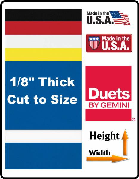 Gemini Duets XT Series Plastic 5 Colors - Blank - Cut to Size