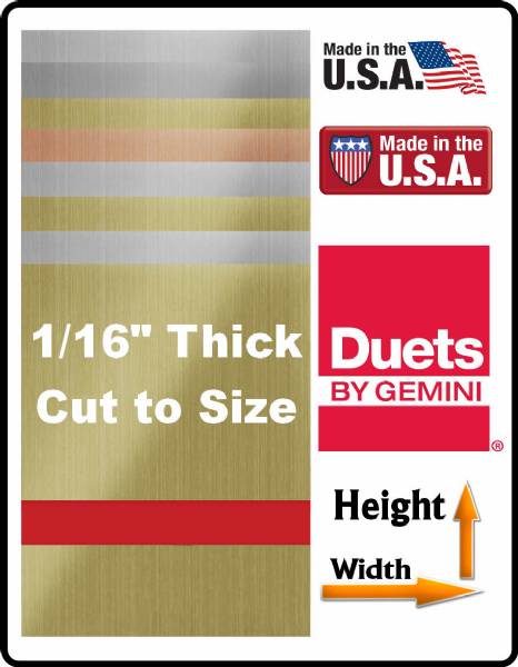 Gemini Duets XT Series Brushed Metal Plastic 8 Colors - Blank - Cut to Size