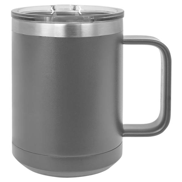 Dark Gray 15oz Polar Camel Vacuum Insulated Travel Mug with Slider Lid