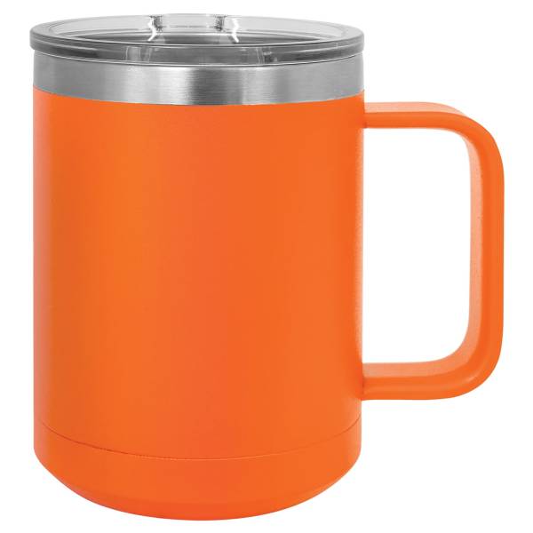 Orange 15oz Polar Camel Vacuum Insulated Travel Mug with Slider Lid