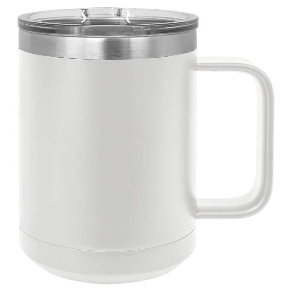 White 15oz Polar Camel Vacuum Insulated Travel Mug with Slider Lid