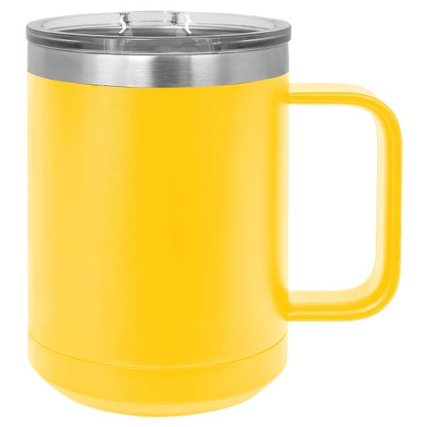 Yellow 15oz Polar Camel Vacuum Insulated Travel Mug with Slider Lid