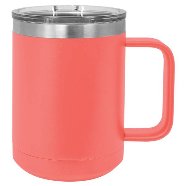 Coral 15oz Polar Camel Vacuum Insulated Travel Mug with Slider Lid