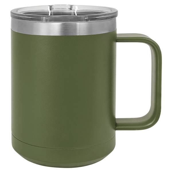 Olive Green 15oz Polar Camel Vacuum Insulated Travel Mug with Slider Lid