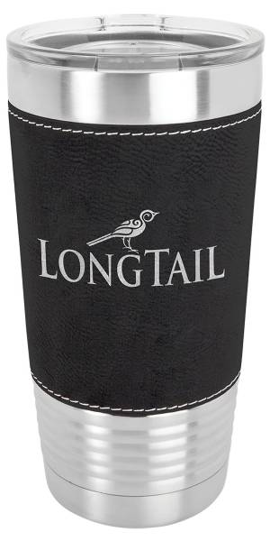 Black/Silver 20oz Polar Camel Vacuum Insulated Tumbler with Leatherette Grip #2