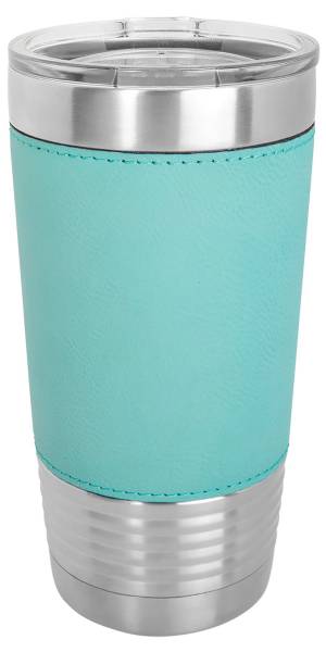 Teal/Black 20oz Polar Camel Vacuum Insulated Tumbler with Leatherette Grip
