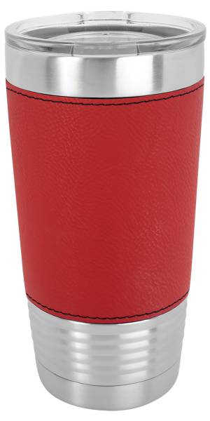 Red/Black 20oz Polar Camel Vacuum Insulated Tumbler with Leatherette Grip