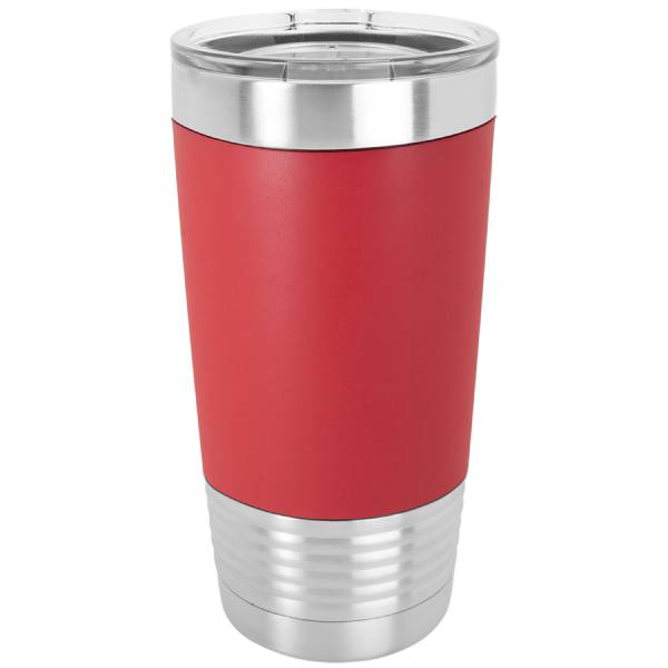 Red/White 20oz Polar Camel Vacuum Insulated Tumbler with Silicone Grip