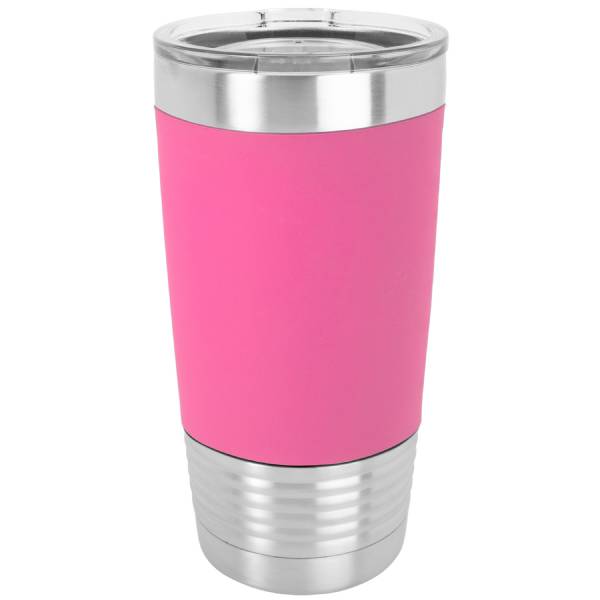 Pink/Black 20oz Polar Camel Vacuum Insulated Tumbler with Silicone Grip