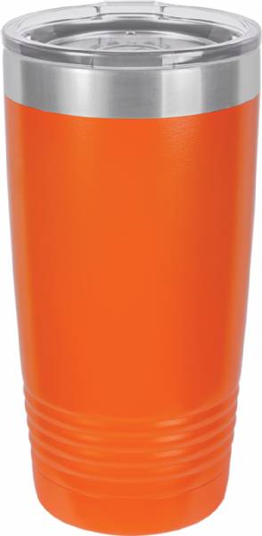 Laser Engravable Orange 20oz Polar Camel Vacuum Insulated Tumbler with Clear Lid