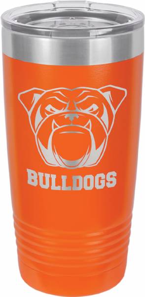 Laser Engravable Orange 20oz Polar Camel Vacuum Insulated Tumbler with Clear Lid #2