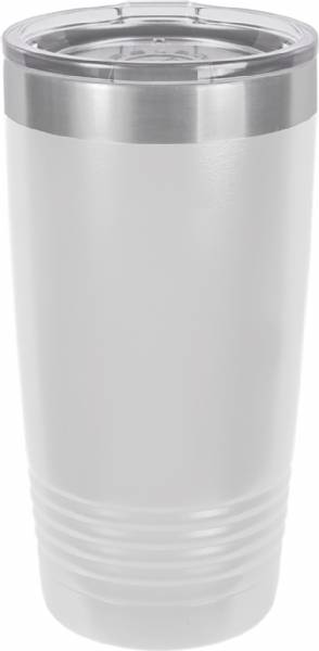 White 20oz Polar Camel Vacuum Insulated Tumbler with Clear Lid