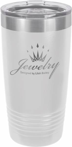 Laser Engravable White 20oz Polar Camel Vacuum Insulated Tumbler with Clear Lid #2
