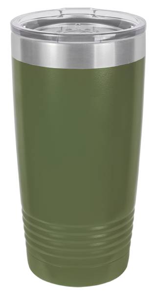 Olive Green 20oz Polar Camel Vacuum Insulated Tumbler with Clear Lid