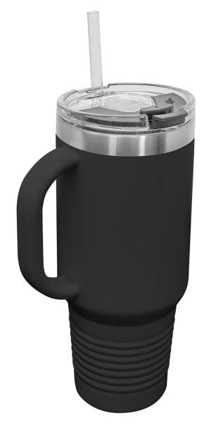 Black 40oz Polar Camel Vacuum Insulated Travel Mug with Straw
