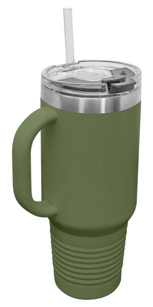 Olive Green 40oz Polar Camel Vacuum Insulated Travel Mug with Straw