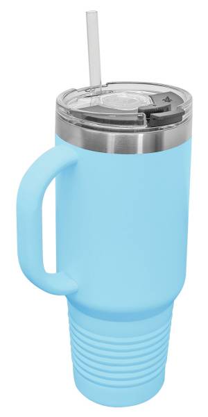 Light Blue 40oz Polar Camel Vacuum Insulated Travel Mug with Straw