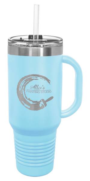 Light Blue 40oz Polar Camel Vacuum Insulated Travel Mug with Straw #2