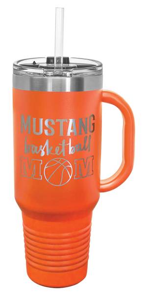 Laser Engravable Orange 40oz Polar Camel Vacuum Insulated Travel Mug with Straw #2