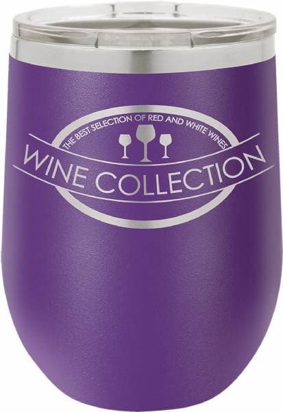 Laser Engravable Purple 12oz Polar Camel Vacuum Insulated Wine Tumbler #2