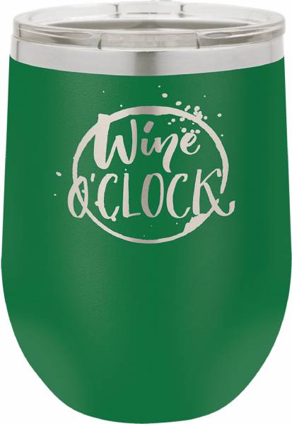 Laser Engravable Green 12oz Polar Camel Vacuum Insulated Wine Tumbler #2