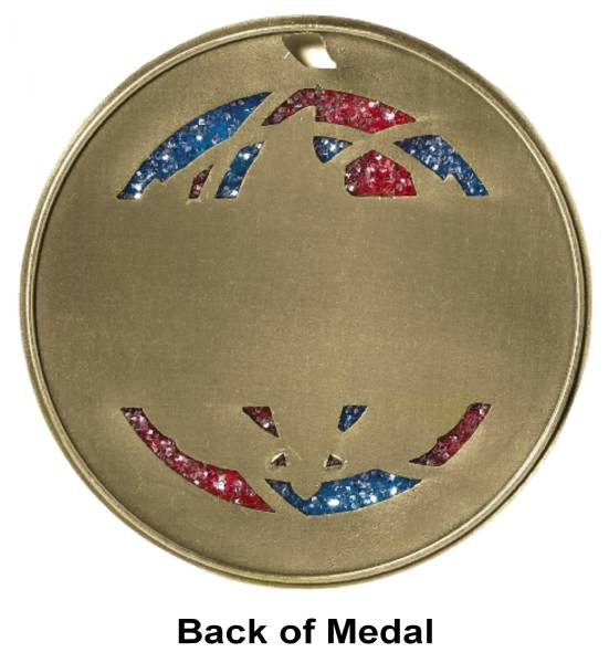 2 1/2" Volleyball Glitter Series Award Medal #5