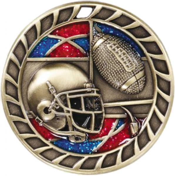 2 1/2" Football Glitter Series Award Medal #2