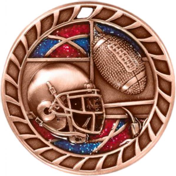 2 1/2" Football Glitter Series Award Medal #4