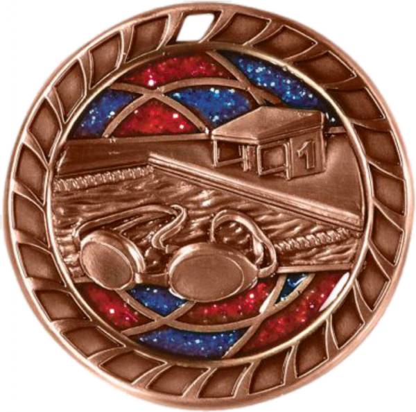 2 1/2" Swimming Glitter Series Award Medal #4