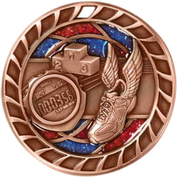 2 1/2" Track Glitter Series Award Medal #4