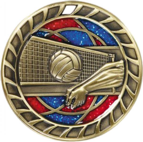 2 1/2" Volleyball Glitter Series Award Medal #2