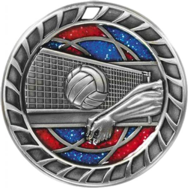 2 1/2" Volleyball Glitter Series Award Medal #3