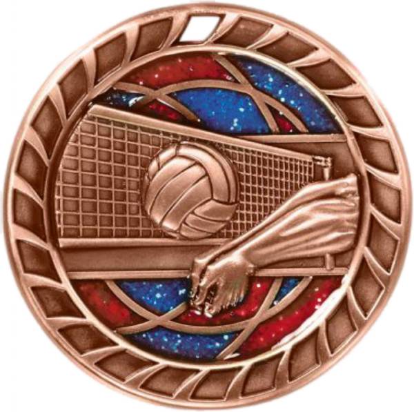 2 1/2" Volleyball Glitter Series Award Medal #4