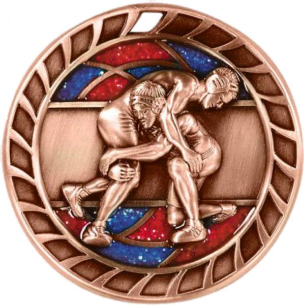 2 1/2" Wrestling Glitter Series Award Medal #4
