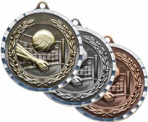 Diamond Cut Volleyball Award Medal